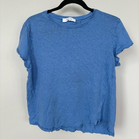 Frame Organic Linen Short Sleeve Top Size S/M - Picture 1 of 8